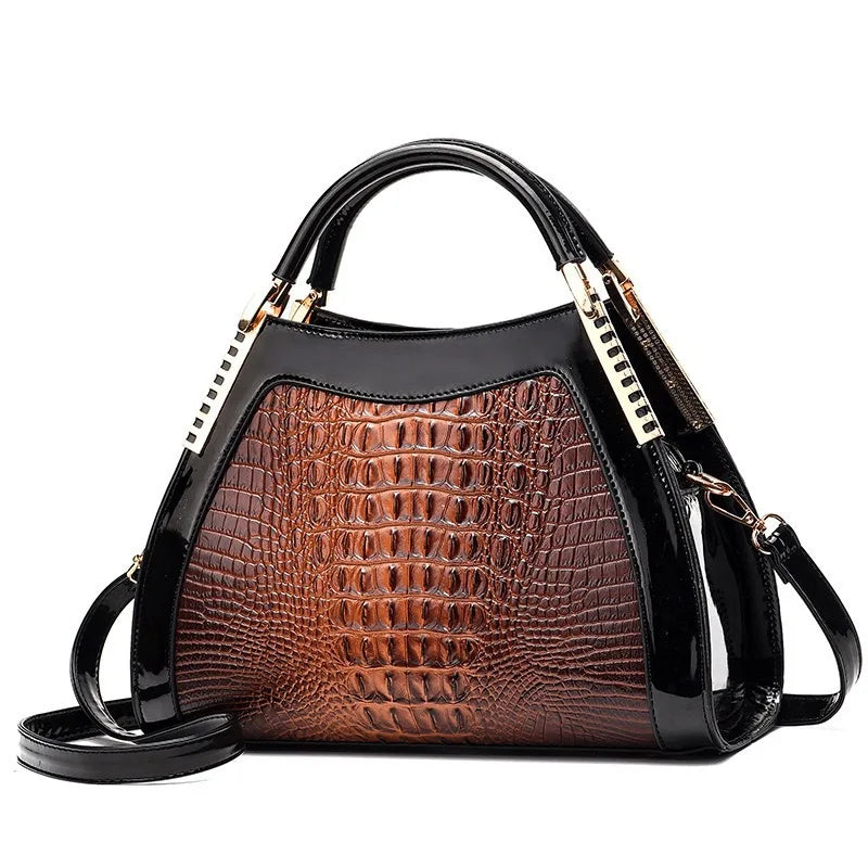 Nouveau sac à motif crocodile, grande capacité, sac tendance, portable, pour le travail / les déplacements, sac à bandoulière ou en travers du corps, sac de beauté élégant et à la mode.