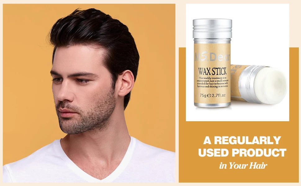 Stick de cire coiffante pour cheveux et perruques, formule professionnelle sous forme de gel-crème non grasse. Idéal pour lisser et discipliner les cheveux rebelles, les frisottis et les petits cheveux cassés. Convient aux hommes et aux femmes
