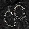 Lot de 2 bracelets Y2K mignons empilables en forme d'étoile, couleur argent, avec chaînes étoiles creuses et solides, pour femme, bijoux esthétique Coquette