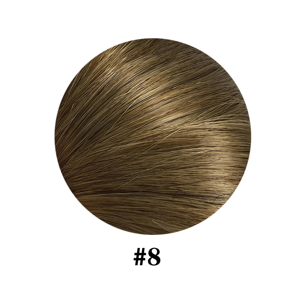 Queue de cheval droite en cheveux humains, extension 100 % cheveux humains vierges, à enrouler avec cordon de serrage, à clipser, noir naturel 1B pour femmes