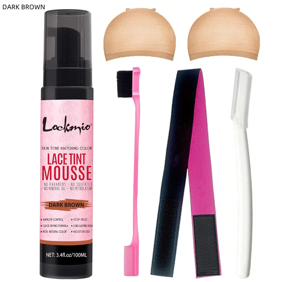 LOCKMIO – teinte naturelle en Mousse de Mousse teintée en Spray pour femmes, 100ML, perruques en maille, colorant Invisible ajusté pour la peau, perruque de Cosplay, brume de teinture