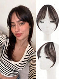 Synthèse perruque partie centrale frange Extensions de cheveux pince devant naturel sans couture français Oblique frange huit caractères frange