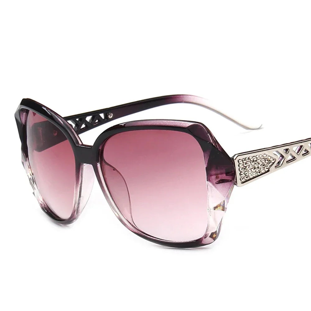 Mode grandes lunettes de soleil violettes femmes marque de luxe lunettes de soleil carrées femme miroir nuances dames