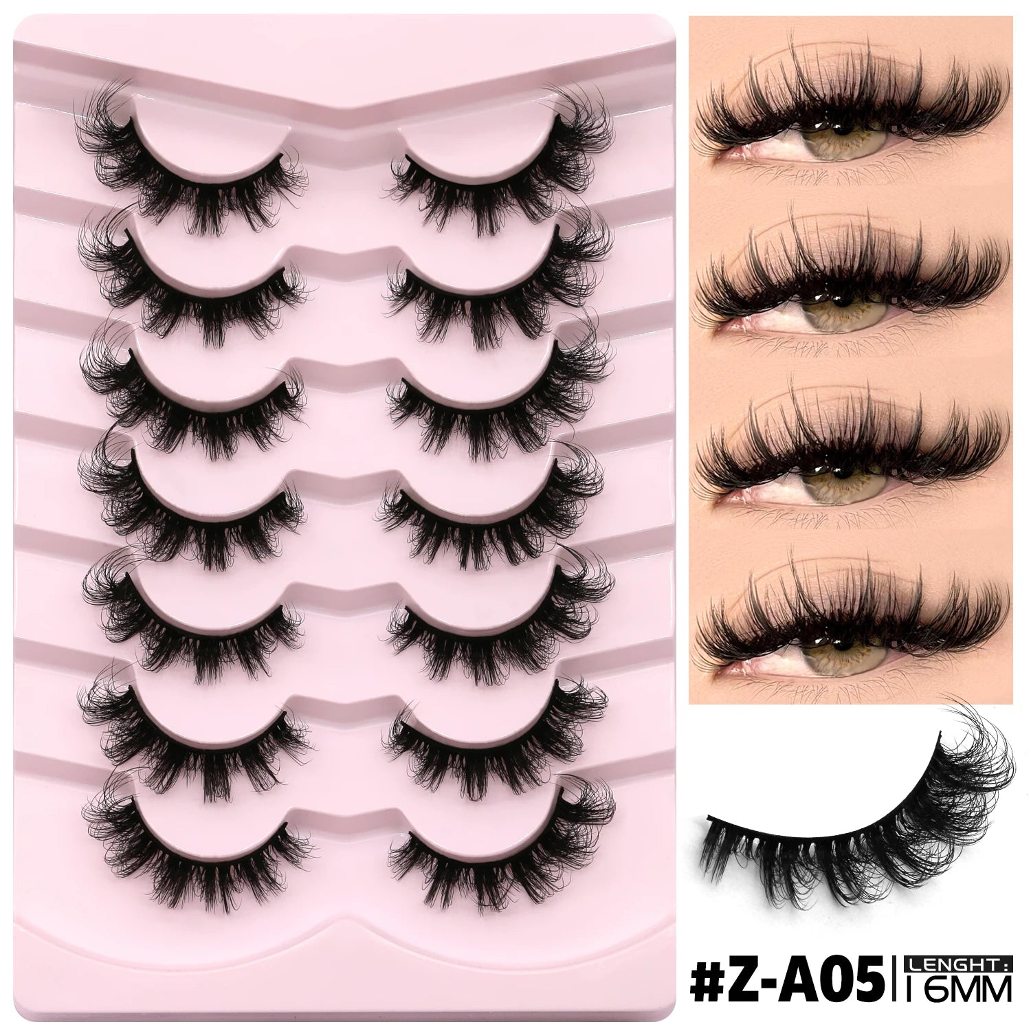 Faux cils effet œil de chat, légers et duveteux pour un regard intense et élégant. Bande de cils réutilisable au rendu naturel, idéale pour le maquillage quotidien ou les occasions spéciales