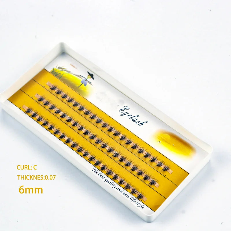1 Boîte/60 Bouquets de Cils en Vison Naturels 3D Russes, Extensions de Cils Individuels 10D, Outil de Maquillage pour Cils en Grappe, Vente en Gros