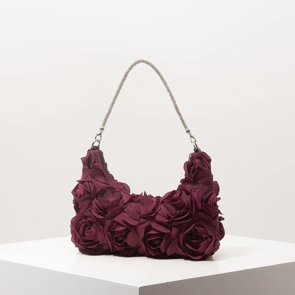 Sac à bandoulière à motif floral, idéal pour les femmes élégantes. Parfait pour les soirées de gala, les fêtes, les bals de fin d’année, les mariages et autres occasions spéciales.