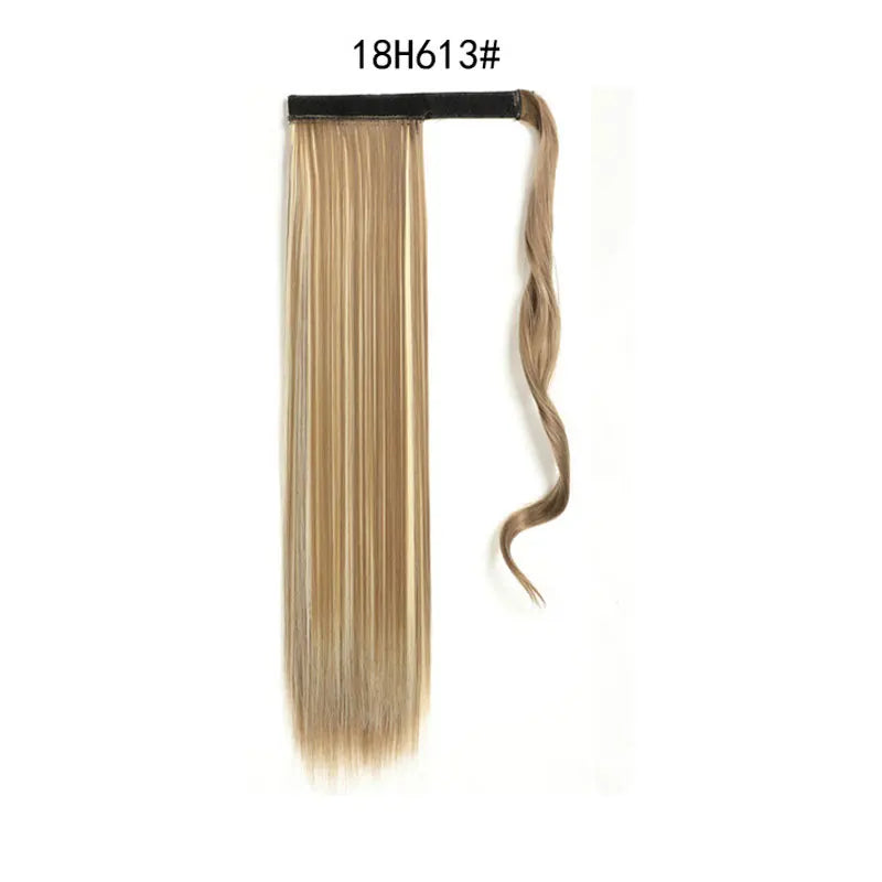 Extensions de Queue de Cheval Synthétiques pour Femme et Fille, Postiche Rond et Long