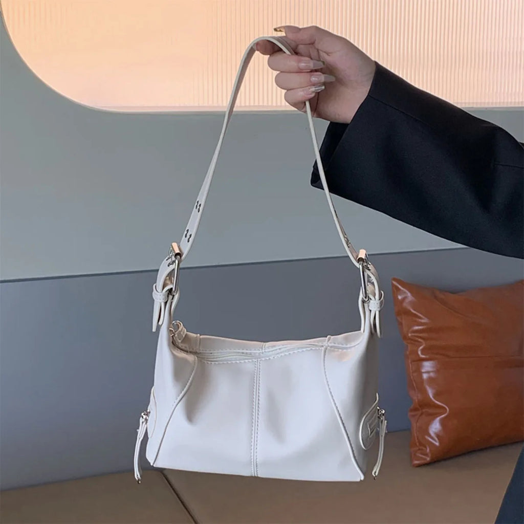 Sac à bandoulière style Y2K pour femme et fille – sac épaule tendance, look streetwear, style moto, design minimaliste