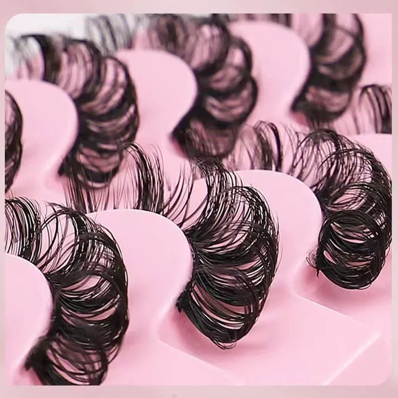 10 paires de Faux Cils 3D en vison, bande russe, dramatiques, maquillage, vente en gros, Extension de Faux Cils