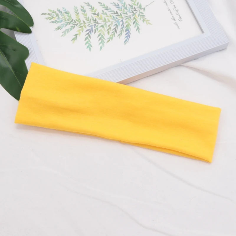 Bandeau élastique en coton, bandeaux à la mode pour femmes et hommes, solide, course à pied, Fitness, Yoga, extensible, maquillage, accessoires pour cheveux