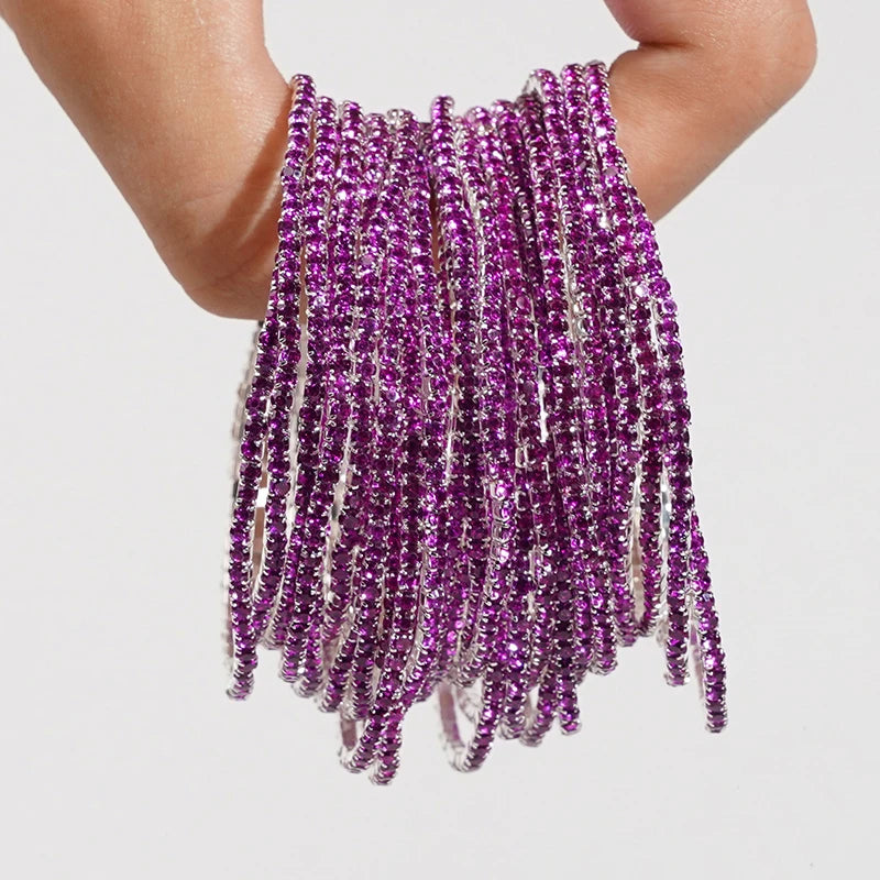 Bracelet élastique en strass et cristal pour femmes, 5 pièces, extensible, empilable, classique, bijoux quotidiens pour femmes
