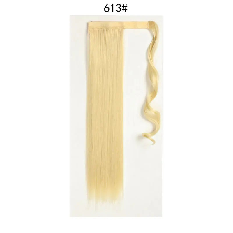 Extensions de Queue de Cheval Synthétiques pour Femme et Fille, Postiche Rond et Long