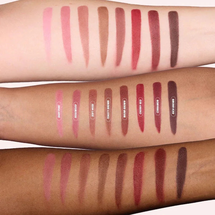Crayon à lèvres HudaBeauty velours marron, couleur chair, mat, imperméable, tasse antiadhésive, rouge cerise, stylo de Contour des lèvres, maquillage pour femmes