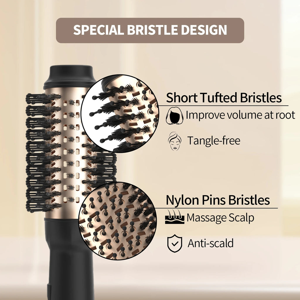 Brosse soufflante 4-en-1 à air chaud avec technologie à ions négatifs – Lisseur, boucleur et brosse coiffante tout-en-un