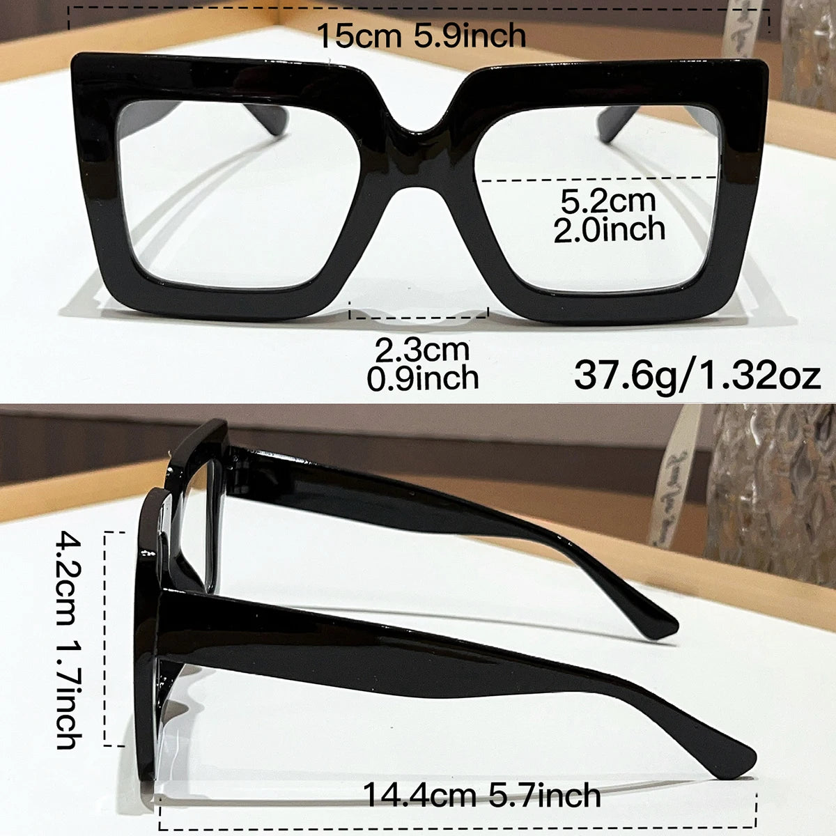 Lot de 5 paires de lunettes noires à montures variées, au style classique et minimaliste (« normcore »). Lunettes décoratives fabriquées en matériau PC (polycarbonate) de haute qualité, idéales comme accessoire de mode pour compléter différentes tenues.