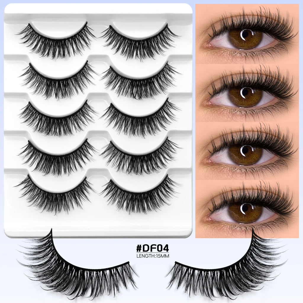 GROINNEYA cils oeil de chat naturel 3D Faux vison doux Anime cils Cosplay volumé Extension de cils Faux cils maquillage