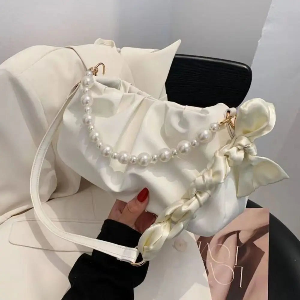 Sac à bandoulière nuage coréen Portable, petit sac à bandoulière de luxe en cuir PU, sac à bandoulière de luxe en perles douces