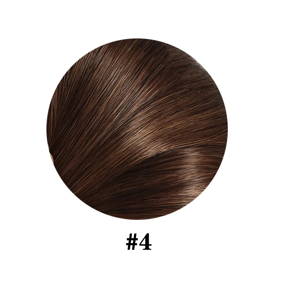 Queue de cheval droite en cheveux humains, extension 100 % cheveux humains vierges, à enrouler avec cordon de serrage, à clipser, noir naturel 1B pour femmes