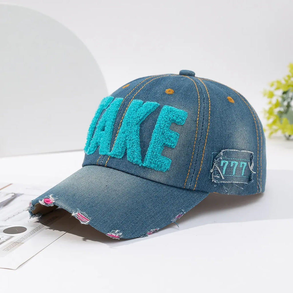 Chapeau de Baseball de Cowboy perforé avec lettres brodées colorées, pare-soleil décontracté, adapté à un usage quotidien, printemps et automne