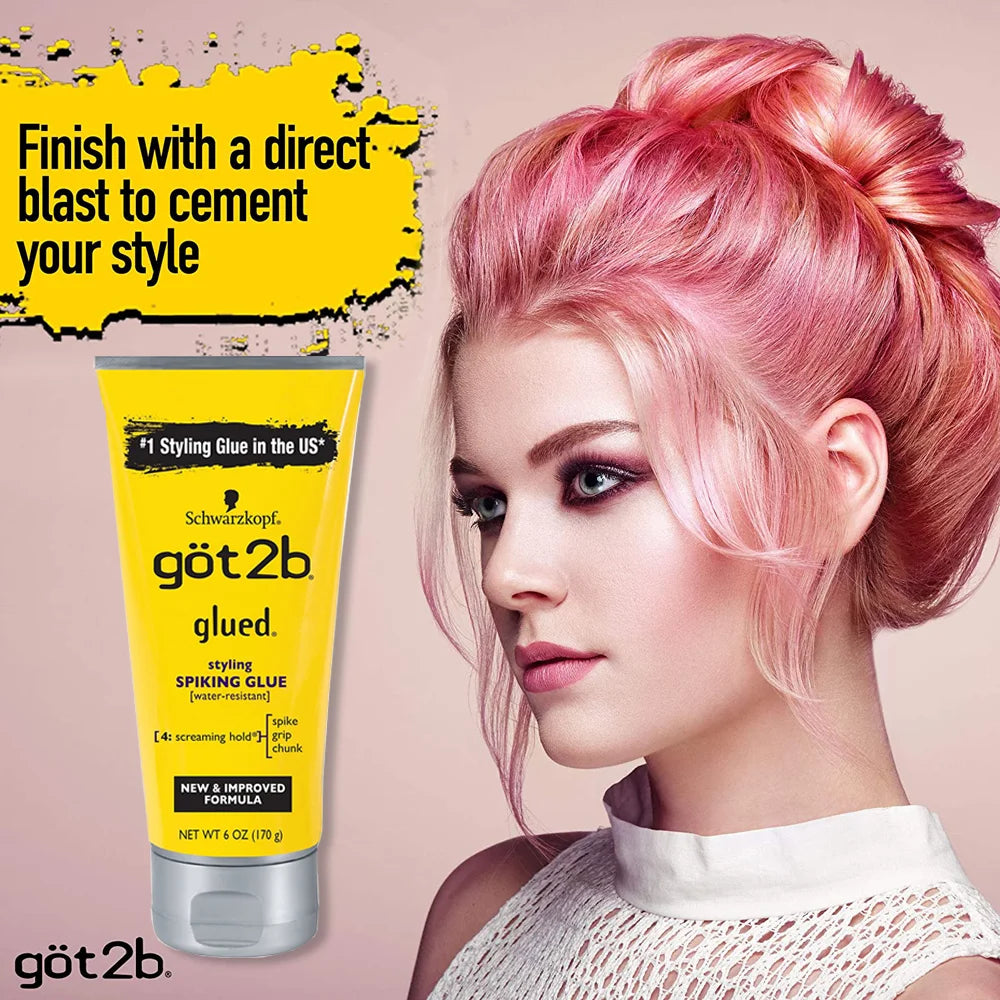 Got2b Glued Spiking Glue Gel Coiffant Invisible Résistant à l'Eau Fixation Forte pour Adhésifs de Perruques Gel de Contrôle des Frisottis pour une Tenue Extrême