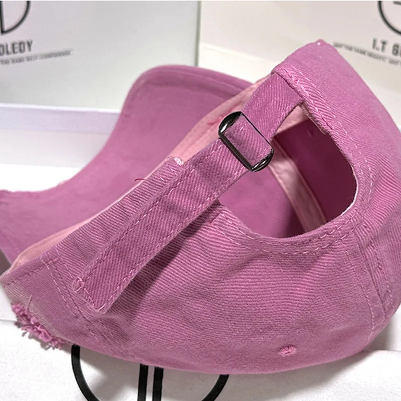 Nouveaux chapeaux de baseball à bords déchirés pour hommes et femmes, vieux casquettes à bord incurvé, ombre décontractée personnalisée, protection solaire d'extérieur, chapeaux Hip Hop