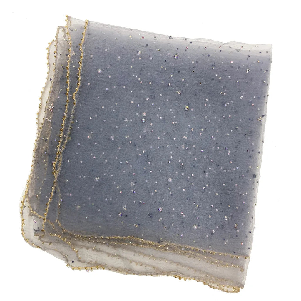 Bandana à paillettes colorées à la mode, écharpe de tête Ultra-fine et respirante, Protection solaire d'été, 80cm x 80cm