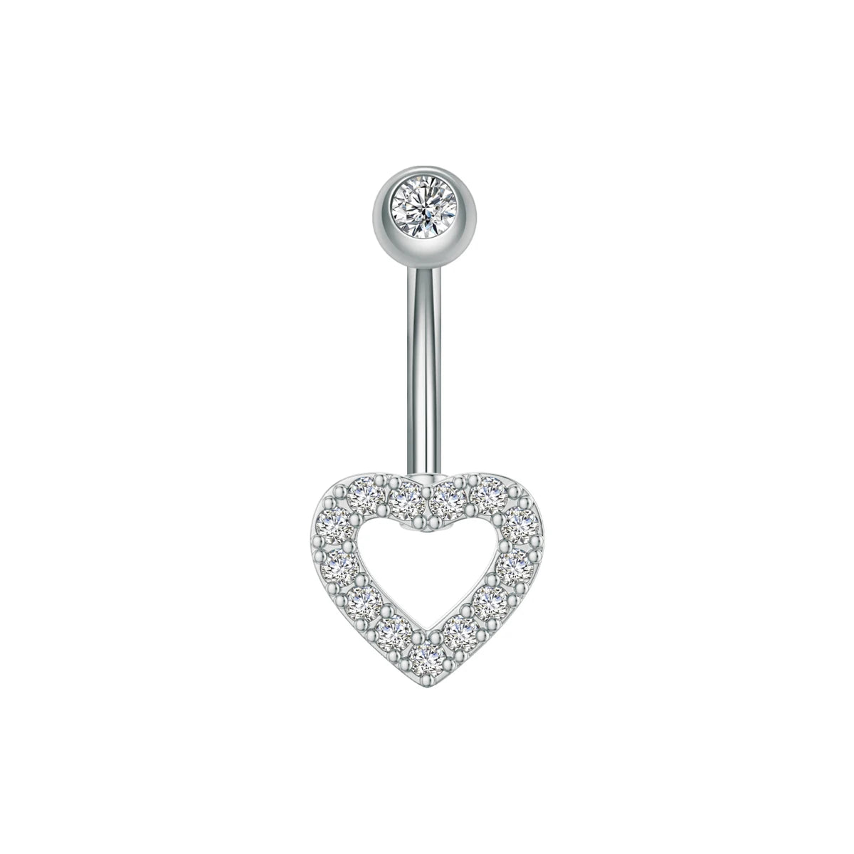 Anneaux de nombril incurvés 14G, cristaux CZ, corps Sexy, chaînes de nombril, fleur, Piercing de ventre, Umbigo, bijoux en acier inoxydable