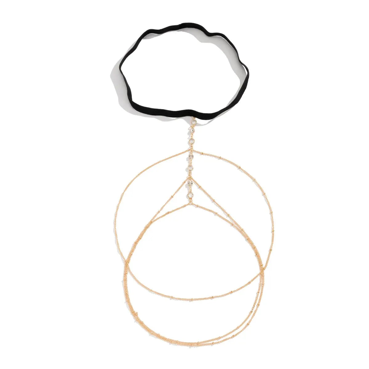 Chaîne de cuisse élastique bohème avec cristaux pour femmes, été, plage, sexy, à pampilles, multi-couches, ajustable, bijou de corps pour décorer une tenue.