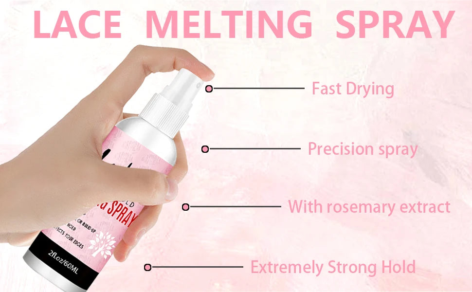 LOCKMIO – Spray de fusion pour perruque Lace Wig, adhésif avant Invisible, grille de toupet à séchage rapide, colle pour Installation de perruques, Kit d'outils de coiffure