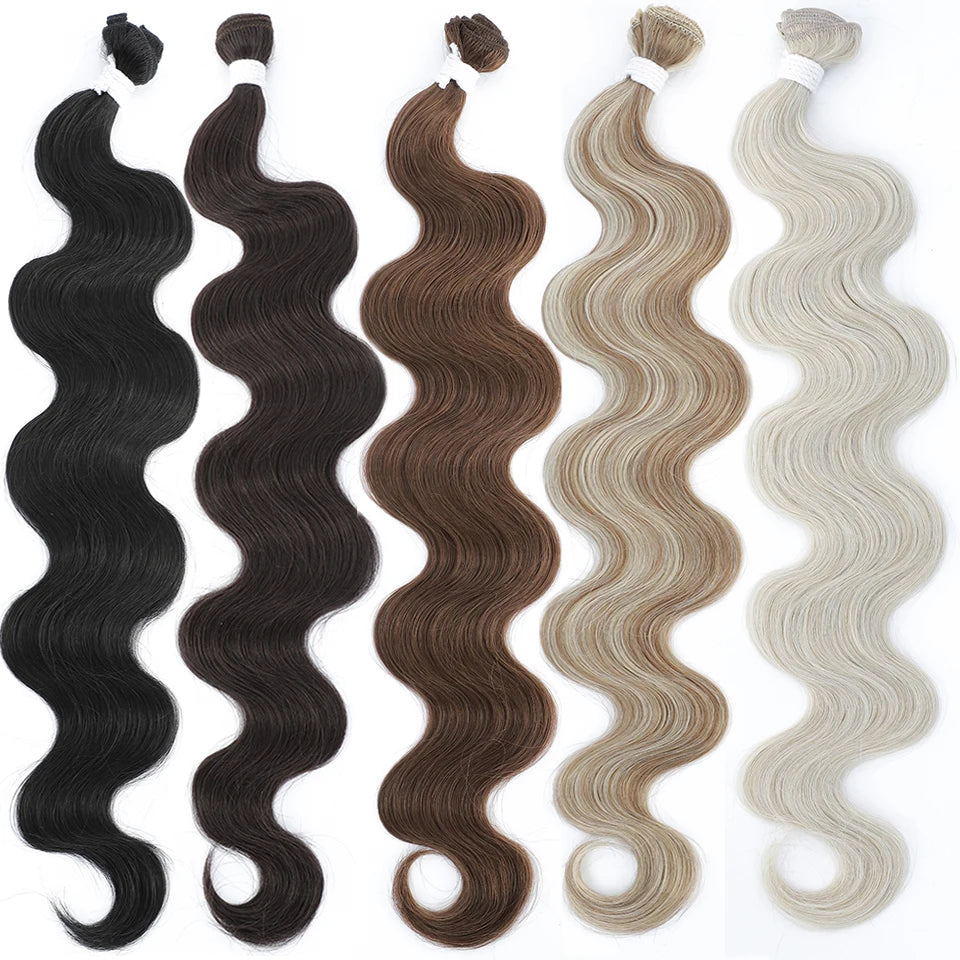 Mèches synthétiques Body Wave colorées 613, Extensions capillaires naturelles blondes Piano, queue de cheval épaisse ombrée, tissage de cheveux amples et profonds