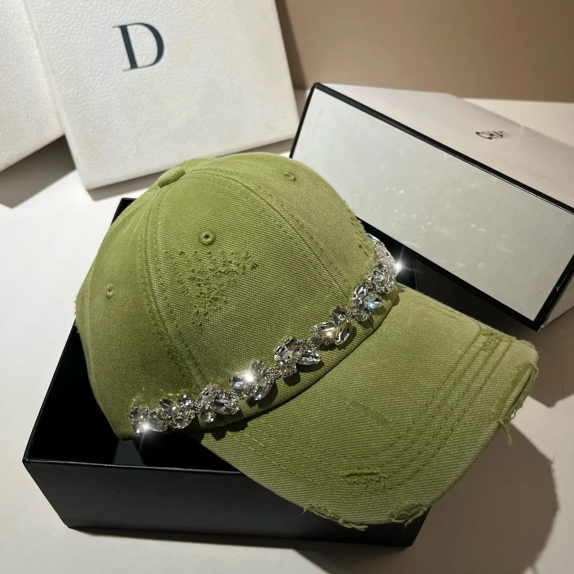 Chapeaux de Baseball en strass pour femmes, haute qualité, mode coréenne, extérieur, respirant, confortable, couleur unie, chapeaux de Protection solaire