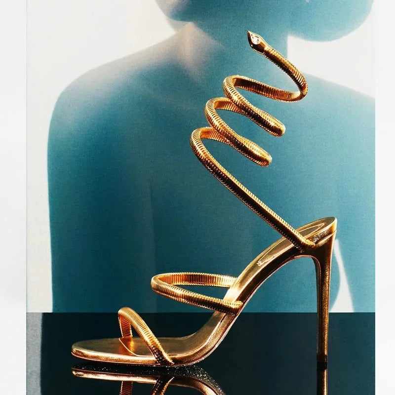 Eilyken-Sandales à bande étroite pour femmes, style de rue, sangle de rinçage, Parker ouvert, talons hauts fins, strip-teaseuse, chaussures de banquet sexy, été