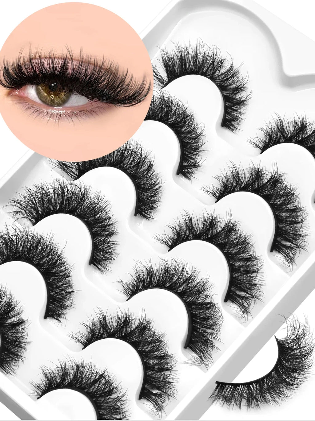 Faux cils effet œil de chat, légers et duveteux pour un regard intense et élégant. Bande de cils réutilisable au rendu naturel, idéale pour le maquillage quotidien ou les occasions spéciales