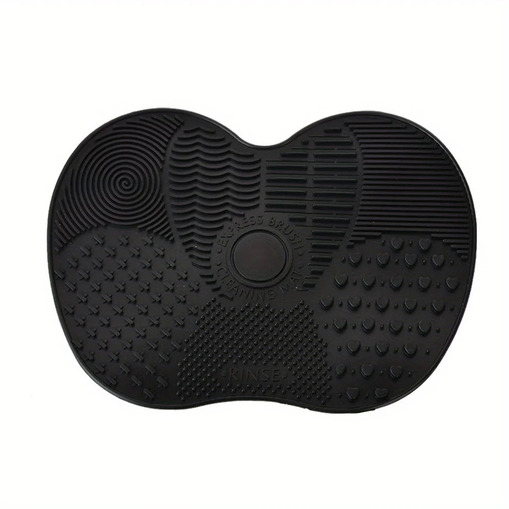 Tampon de nettoyage de brosse de maquillage en forme de pomme en Silicone, 1 pièce, avec ventouse pour un nettoyage efficace des outils cosmétiques