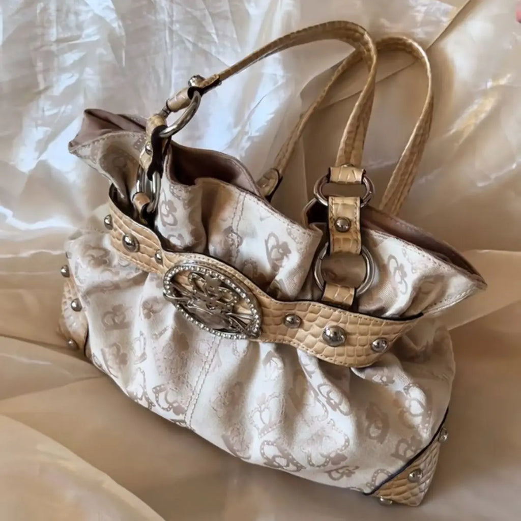 Sac sous le bras Sweet Cool style Y2K, sac cabas à bandoulière en cuir PU, grande capacité, pour femmes, esthétique fairycore, sac à main chic et tendance.