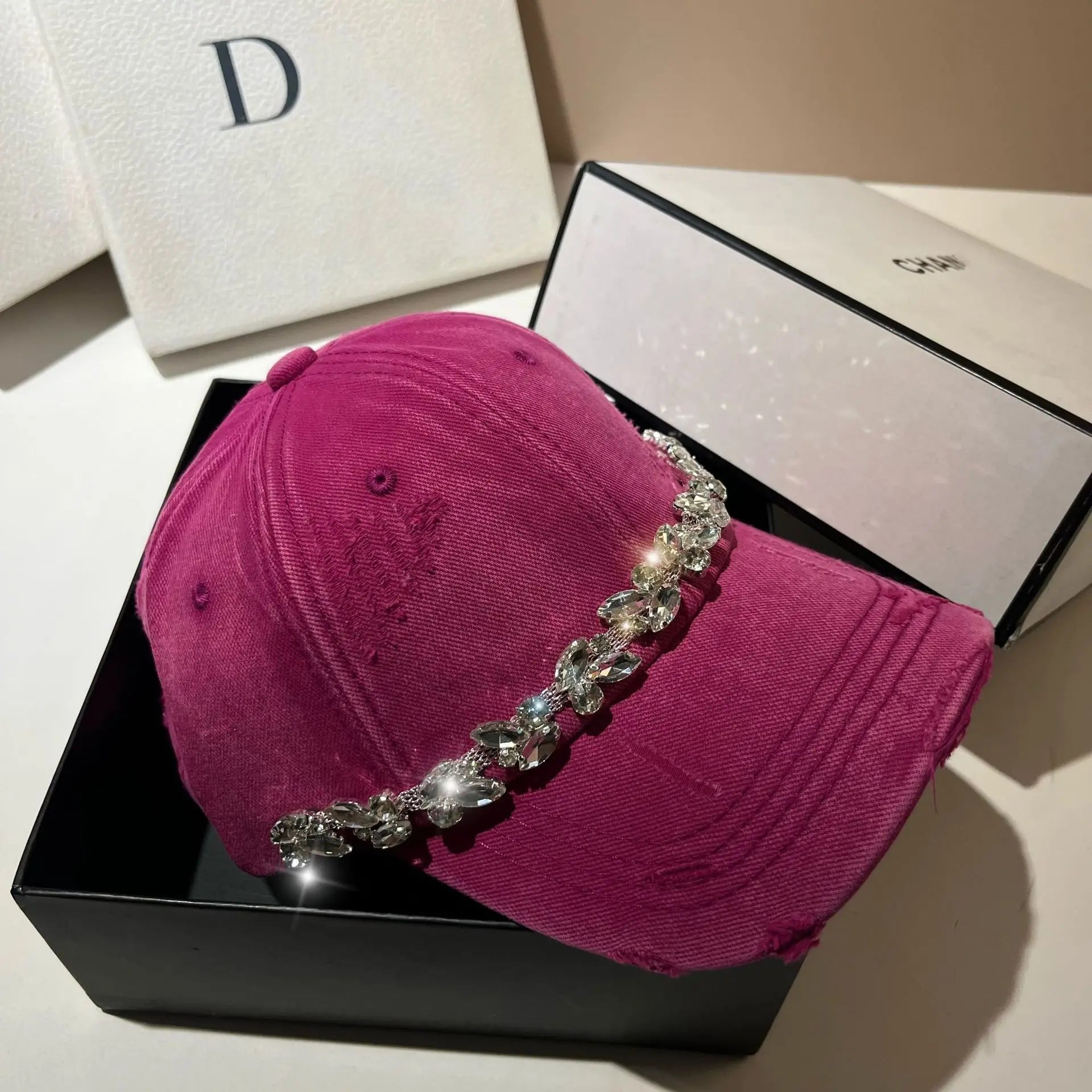 Chapeaux de Baseball en strass pour femmes, haute qualité, mode coréenne, extérieur, respirant, confortable, couleur unie, chapeaux de Protection solaire