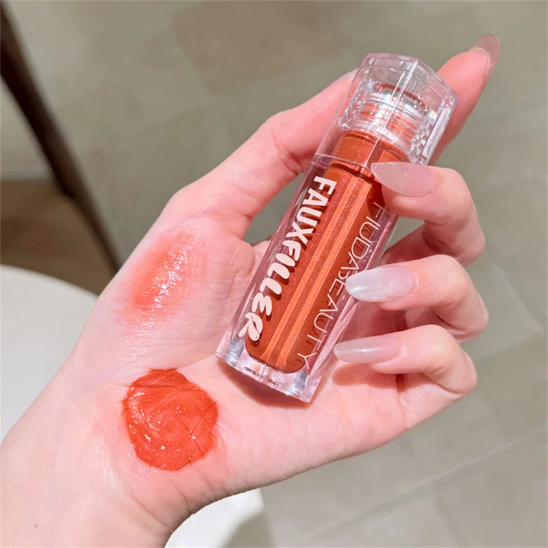 Huda Beauty remplissage brillant Non collant brillant à lèvres hydratant cristal clair huile pour les lèvres repulpant hydratant teinté rouge à lèvres maquillage