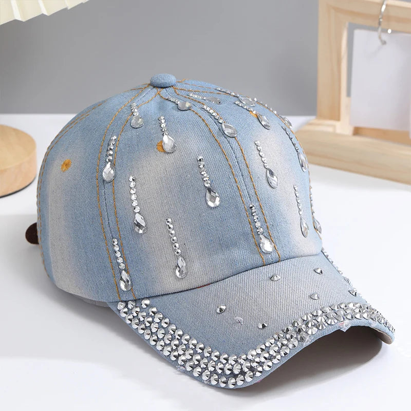 Casquette de Baseball réglable et respirante en strass pour femmes, casquette de sport décontractée à paillettes, chapeau en strass