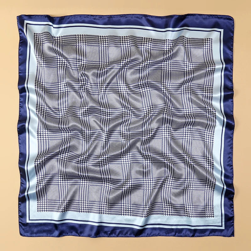 Foulard carré en soie pour femmes, nouveau Design de luxe, Style populaire, quatre saisons, protection solaire, foulard de plage, Hijab, 90x90CM