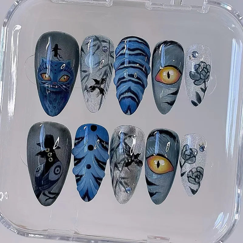 24 pièces de faux ongles à fleurs, style tendance, avec effet dégradé jaune et rose. Ongles portables à couverture complète, forme amande , à poser directement (Press-On Nails).