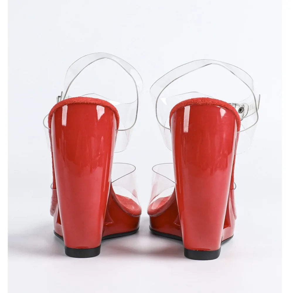 Eilyken – sandales transparentes en PVC pour femmes, design d'été, à la mode, avec sangle à boucle, talons hauts, chaussures de fête de mariage