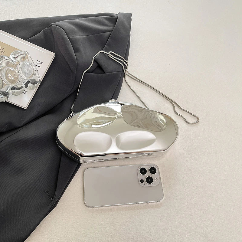 Sac à main en or pour femmes, pochettes à chaîne, mode géométrique, Mini bourse de soirée, boîte à bandoulière en acrylique de qualité, sacs à rouge à lèvres, 2025