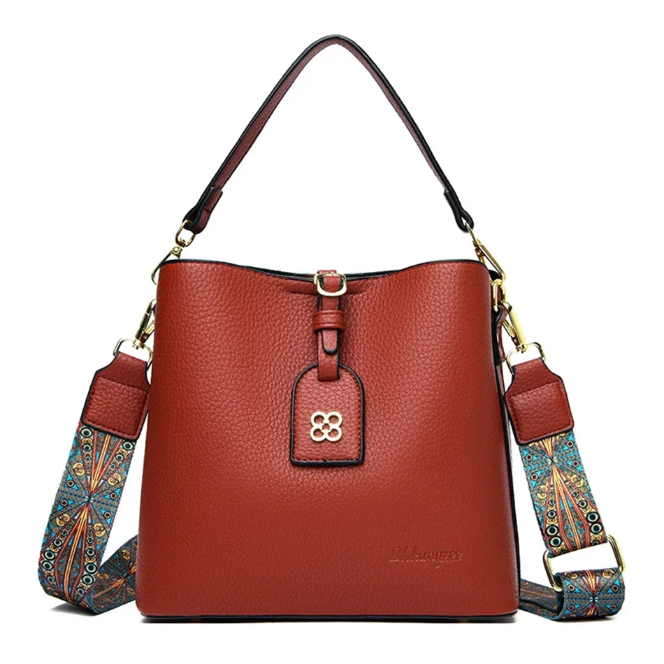 Sac à Main de Luxe en Cuir Multifonctionnel pour Femme, Sacoche à 3 Couches, de Bonne Qualité, de Styliste