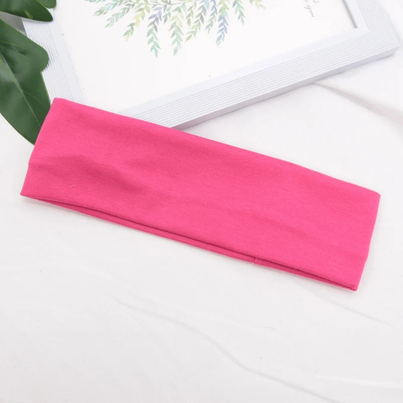 Bandeau élastique en coton, bandeaux à la mode pour femmes et hommes, solide, course à pied, Fitness, Yoga, extensible, maquillage, accessoires pour cheveux