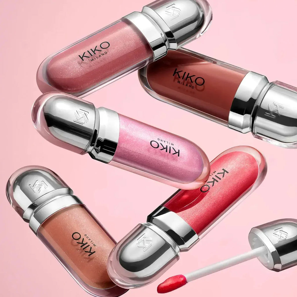 Kiko Original Gloss à lèvres effet miroir 3D, waterproof, longue tenue et anti-transfert, couleur douce couleur pâte de haricot, rouge brillant fin et charmant