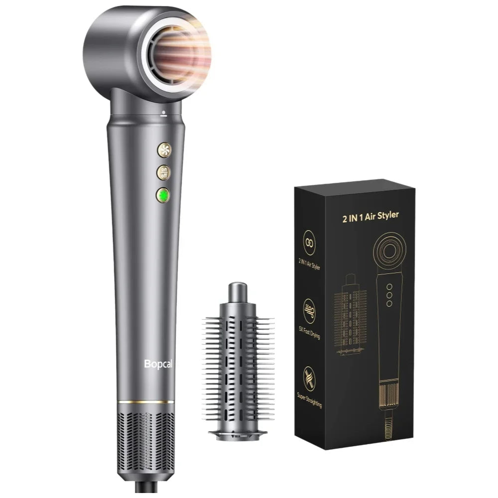 Styler de cheveux 5 en 1 avec sac de voyage, enveloppe d'air 1200W, sèche-cheveux, brosse à lisser et sèche-cheveux pour plusieurs coiffures, maison, hôtel