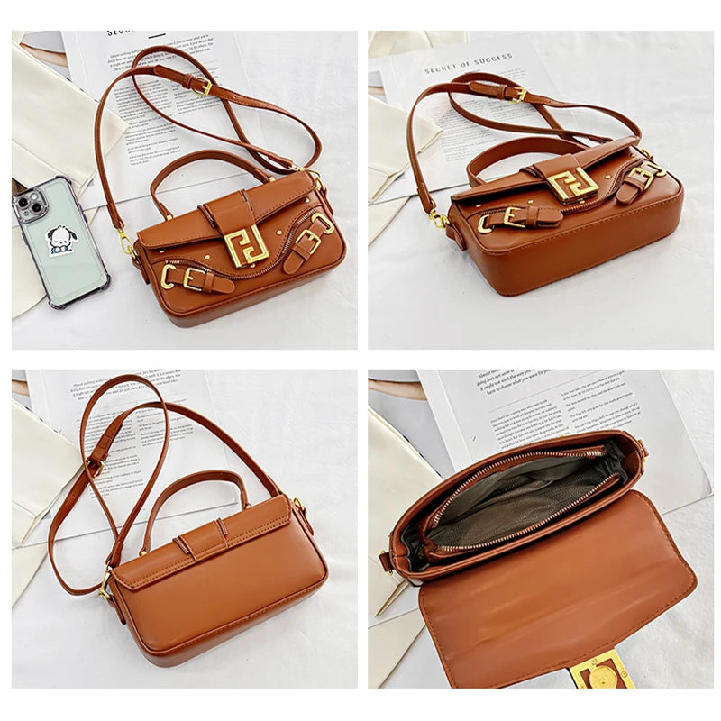 Petit sac à bandoulière carré pour femme, sac à main de moto, style punk en métal, design de niche initié, mode pour femme, nouveau, 2025