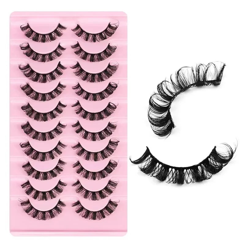 10 paires de Faux Cils 3D en vison, bande russe, dramatiques, maquillage, vente en gros, Extension de Faux Cils