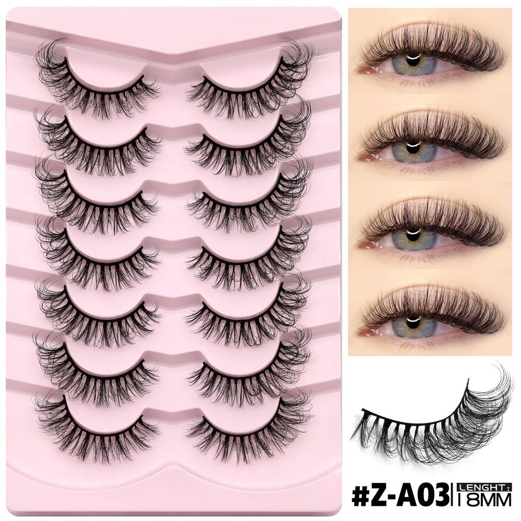 Faux cils effet œil de chat, légers et duveteux pour un regard intense et élégant. Bande de cils réutilisable au rendu naturel, idéale pour le maquillage quotidien ou les occasions spéciales