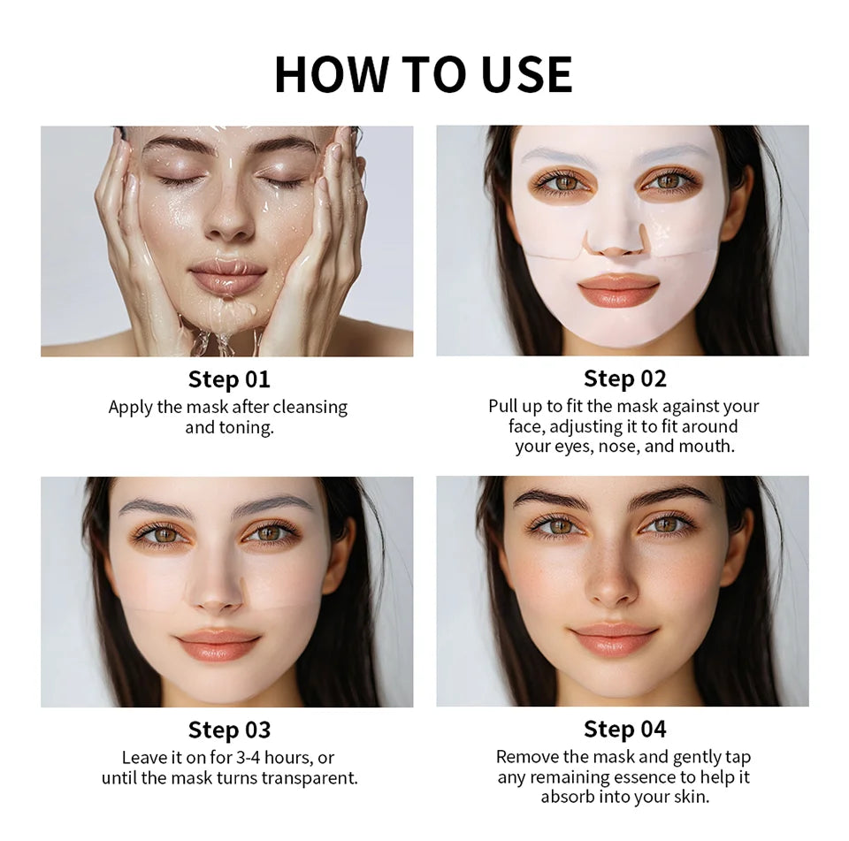 Bio-colagène véritable masque profond supplément collagène hydratant nuit masque hydrogel amélioration de l'élasticité minimisant les pores raffermissant